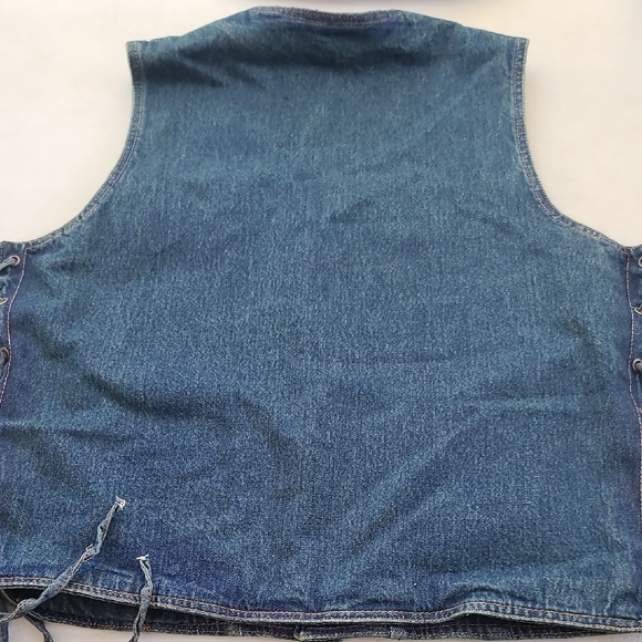 Boss Dark Blue Denim Vest with Side Lacing - Picture 5 of 6